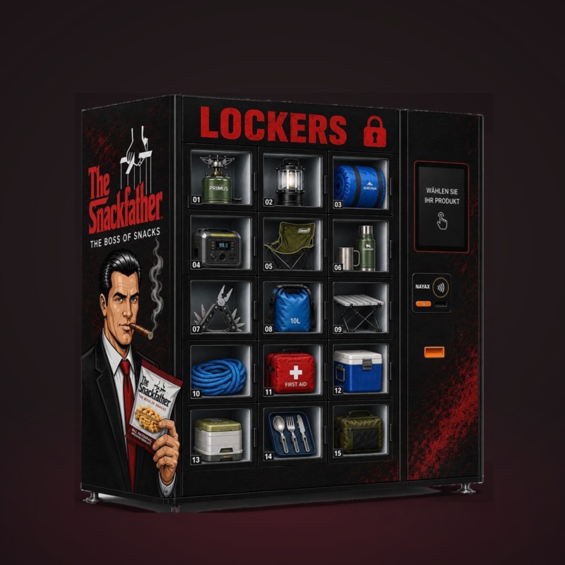 Don Locker – Snackautomat von The Snackfather, vollständige Frontansicht